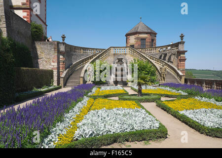 Gärten der Fürstengarten der Festung Marienberg, Würzburg, untere Franken, Bayern, Deutschland Stockfoto