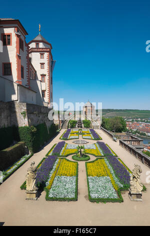 Gärten der Fürstengarten der Festung Marienberg, Würzburg, untere Franken, Bayern, Deutschland Stockfoto