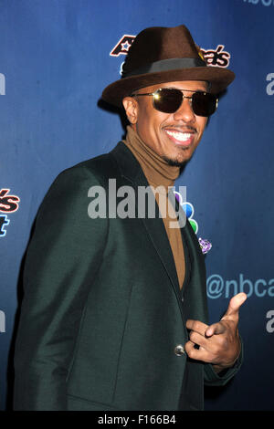 New York City. 26. August 2015. Gastgeber Nick Cannon besucht die "America es Got Talent" Post-show roten Teppich in der Radio City Music Hall am 26. August 2015 in New York City. / picture Alliance © Dpa/Alamy Live-Nachrichten Stockfoto