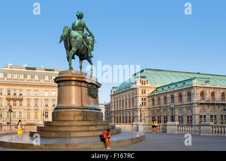 Wien, Opernhaus und Franz Joseph i., Albertina Stockfoto