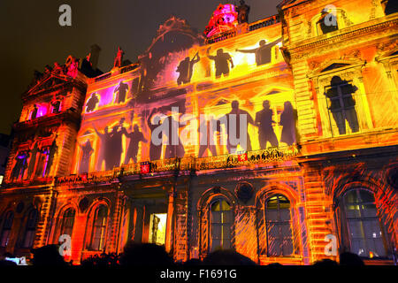 LYON, Frankreich - 6. Dezember 2014: Straßenansicht des Festival of Lights in Lyon, Frankreich. Stockfoto