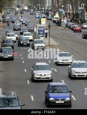 Feinstaub in Düsseldorf Stockfoto