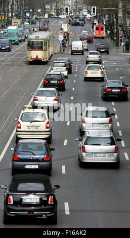 Feinstaub in Düsseldorf Stockfoto