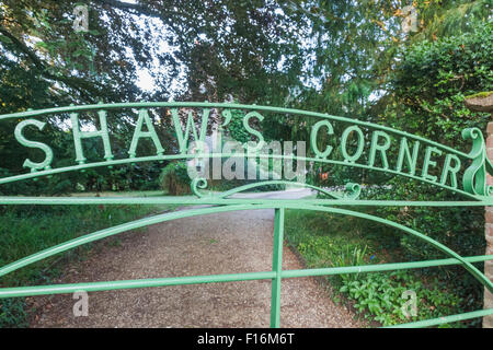 England, Hertfordshire, Ayot Saint Lawrence, Eingangstor zum Shaws Ecke, die Heimat von Shaw Stockfoto