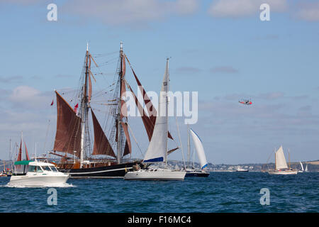 Großsegler; Regatta; Falmouth 2014 Cornwall; UK Stockfoto