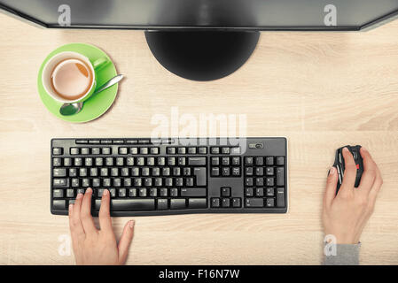 Am Arbeitsplatz. Stockfoto