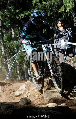 Val Di Sole, Italien - 22. August 2015: Solid-Reverse Factory Racing Team, Fahrer Barth Joshua Stockfoto