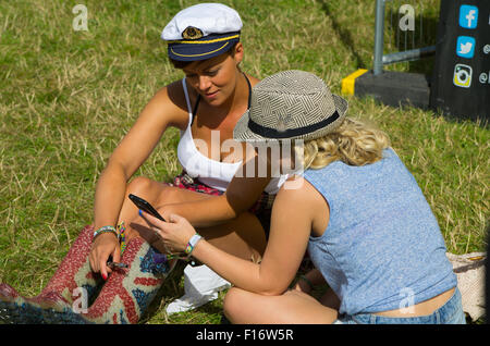 Leeds, UK. 28. August 2015. Festivalbesucher beim Leeds Festival, Leeds, UK. 28. August 2015 Stockfoto