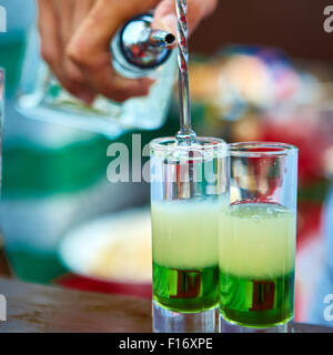 Geschichtete cocktail Mexican grün Stockfoto