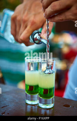 Geschichtete cocktail Mexican grün Stockfoto