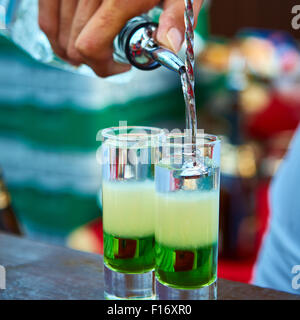 Geschichtete cocktail Mexican grün Stockfoto