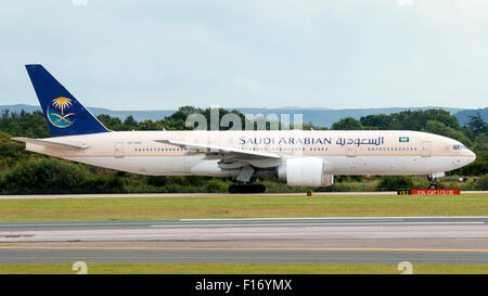 Saudi Arabian Airlines Boeing 777-268(ER) Flughafen Manchester (UK) Stockfoto