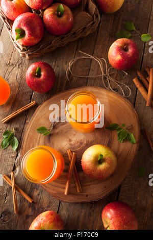 Bio Orange Apfelwein mit Zimt und Gewürzen Stockfoto