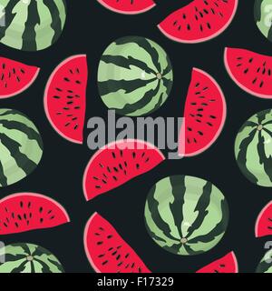 Nahtlose Hintergrund mit Wassermelone. Stock Vektor