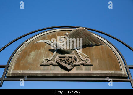 Ein Logo Zeichen außerhalb der Hauptsitz der Anheuser-Busch Companies, Inc., St. Louis, Missouri am 16. August 2015. Stockfoto