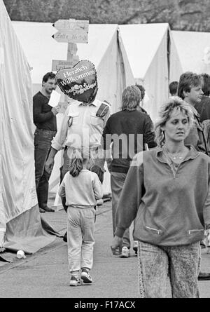Flüchtlingslager in den Landkreis Passau, Bayern, auf DDR-Flüchtlinge, die über Ungarn und Österreich in den Westen geflohen sind Stockfoto