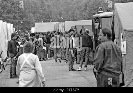 Flüchtlingslager in den Landkreis Passau, Bayern, auf DDR-Flüchtlinge, die über Ungarn und Österreich in den Westen geflohen sind Stockfoto
