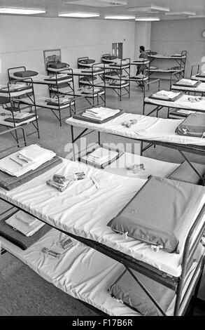 Flüchtlingslager in den Landkreis Passau, Bayern, auf DDR-Flüchtlinge, die über Ungarn und Österreich in den Westen geflohen sind Stockfoto