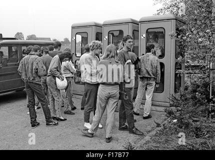 Flüchtlingslager in den Landkreis Passau, Bayern, auf DDR-Flüchtlinge, die über Ungarn und Österreich in den Westen geflohen sind Stockfoto