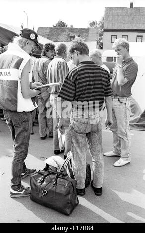 Flüchtlingslager in den Landkreis Passau, Bayern, auf DDR-Flüchtlinge, die über Ungarn und Österreich in den Westen geflohen sind Stockfoto