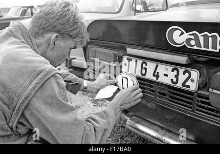 Flüchtlingslager in den Landkreis Passau, Bayern, auf DDR-Flüchtlinge, die über Ungarn und Österreich in den Westen geflohen sind Stockfoto