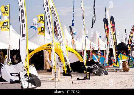 Eindruck von der Kitesurf World Cup in St. Peter-Ording, Deutschland, August 21-30 2015 Stockfoto