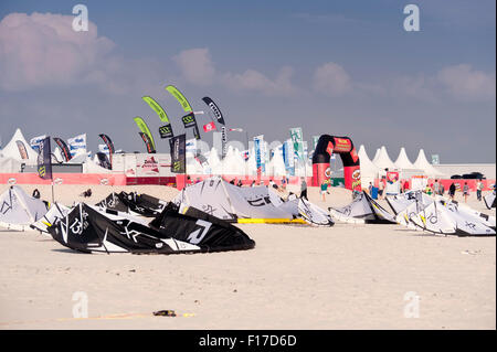 Eindruck von der Kitesurf World Cup in St. Peter-Ording, Deutschland, August 21-30 2015 Stockfoto