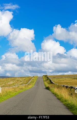 Straße in der Nähe von Garrigil, North Pennines, Cumbria, England UK Stockfoto