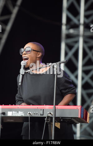 Portsmouth, UK. 29. August 2015. Siegreiche Festival - Samstag. Laura Mvula führt am Main, gemeinsame Bühne auf dem siegreichen Festival. Bildnachweis: MeonStock/Alamy Live-Nachrichten Stockfoto