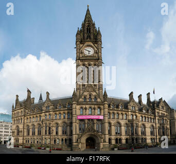 Panorama der Manchester Town Hall Stockfoto