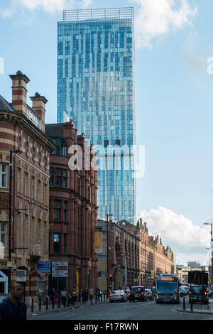 Hilton Manchester Beetham Tower von Deansgate gesehen. Stockfoto