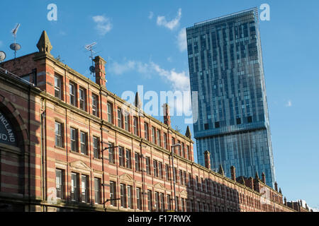 Hilton Manchester Beetham Tower von Deansgate gesehen. Stockfoto