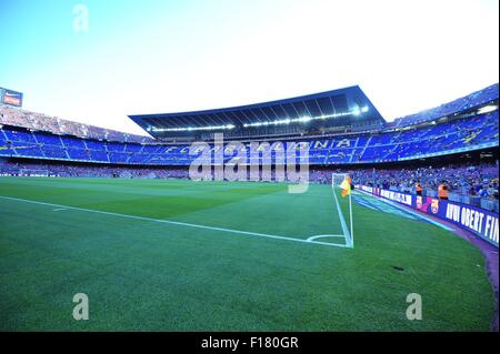 Barcelona, Spanien. 29. August 2015. Stadion Camp Nou Minuten vor dem Spiel zwischen FC Barcelona Vs Malaga vgl. © Marcio Machado/ZUMA Draht/Alamy Live News Stockfoto