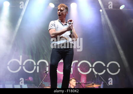 Leeds, UK, 29. August 2015. Leeds, Yorkshire, Großbritannien. 29. August 2015. Don Broco führen Sie live auf der NME-Bühne beim Leeds Festival 2015 Credit: Simon Newbury/Alamy Live News Stockfoto