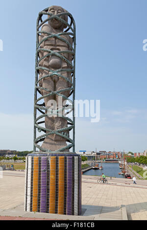 Denkmal, Germania Hafen, Kiel, Schleswig-Holstein, Deutschland Stockfoto