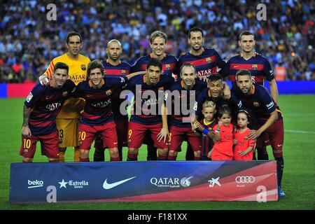 Barcelona, Spanien. 29. August 2015. FC Barcelona Vs Malaga CF im Camp Nou Stadion. Bildnachweis: Marcio Machado/ZUMA Draht/Alamy Live-Nachrichten Stockfoto