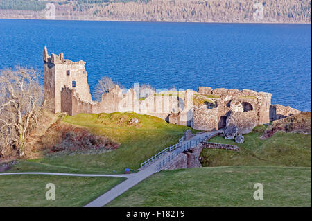 Ruine von Urquhart Castle am Loch Ness in Schottland Highland Stockfoto