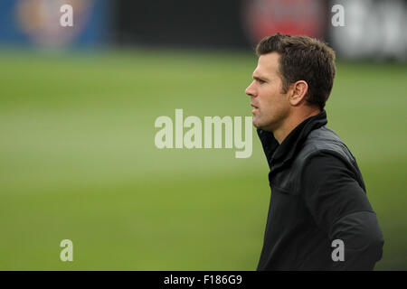 Toronto, Ontario. 29. August 2015. Toronto FC Trainer Greg Vanney während der MLS-Spiel zwischen Montreal Impact und der Toronto FC im BMO Field in Toronto, Ontario. © Csm/Alamy Live-Nachrichten Stockfoto