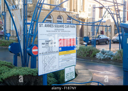 Lytham St Annes Stadt Zentrum und Rat Parkplatz, Lancashire, England Stockfoto