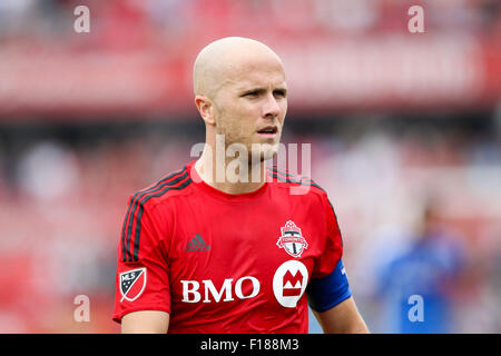 Toronto, Ontario. 29. August 2015. Toronto FC Mittelfeldspieler Michael Bradley (4) während der MLS-Spiel zwischen Montreal Impact und der Toronto FC im BMO Field in Toronto, Ontario. © Csm/Alamy Live-Nachrichten Stockfoto