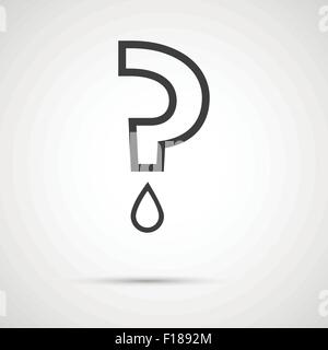 Flache Vektor Fragezeichen mit einem Tropfen Stock Vektor