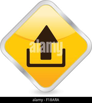 Gelbes Quadrat Symbol isoliert auf einem weißen Hintergrund. Vektor-Illustration. Stock Vektor