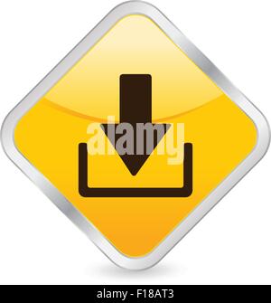 Gelbes Quadrat Symbol isoliert auf einem weißen Hintergrund. Vektor-Illustration. Stock Vektor