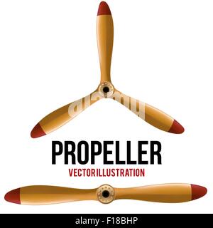 Satz von klassischen Holz Propeller Flugzeug. Vektor. Stock Vektor