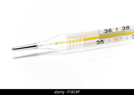 Medizinische Thermometer isoliert auf weiss Stockfoto