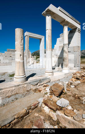 Griechenland, Kykladen, Naxos, Ano Sangri, Demeter-Tempel aus Dem 6. Jh. v. Chr, gilt als Ältester Tempel Griechenlands Im ionis Stockfoto