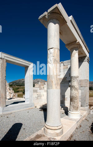 Griechenland, Kykladen, Naxos, Ano Sangri, Demeter-Tempel aus Dem 6. Jh. v. Chr, gilt als Ältester Tempel Griechenlands Im ionis Stockfoto