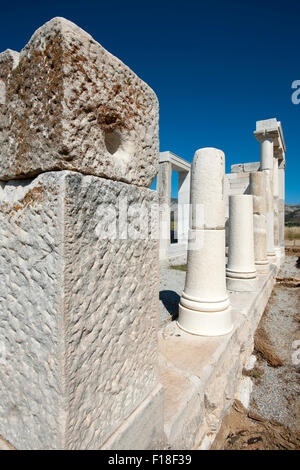Griechenland, Kykladen, Naxos, Ano Sangri, Demeter-Tempel aus Dem 6. Jh. v. Chr, gilt als Ältester Tempel Griechenlands Im ionis Stockfoto