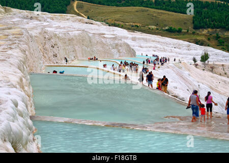 Pamukkale Pamukkale Travertin Pools in der Nähe von Denizli, Türkei Stockfoto