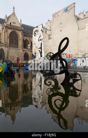 Der Strawinsky-Brunnen, Paris, Frankreich. Stockfoto